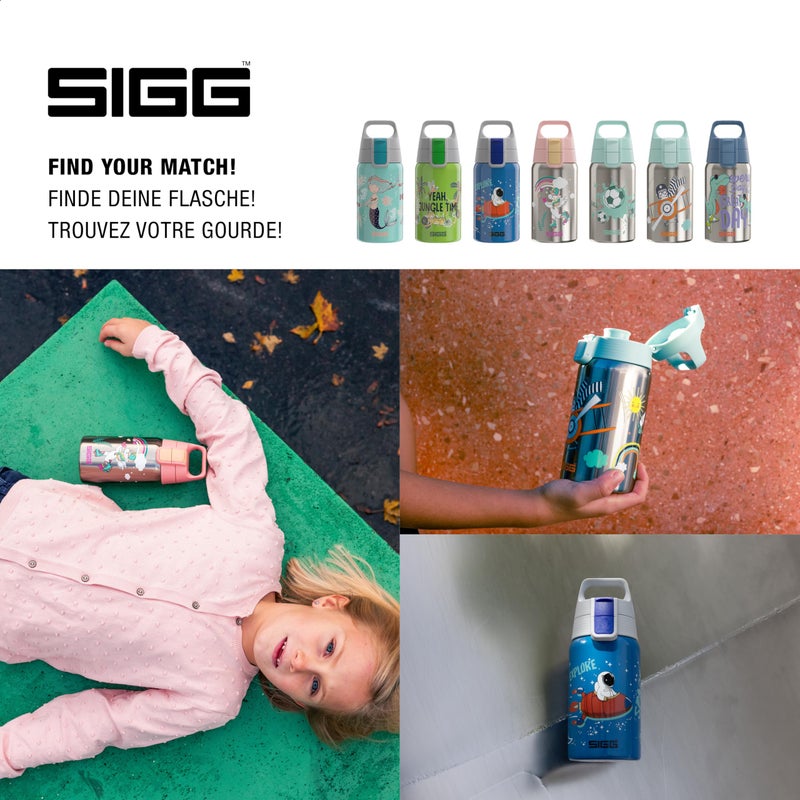 Sigg - Kids Water Bottle - Shield ONE Flora - Leakproof - Lightweight - BPA Free - Stainless Steel - Pink With Chameleon - 17 Oz - Image 5